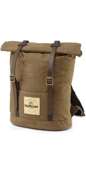 2026 Northcore Waxed Canvas Backpack NOCO118 - Chocolate
